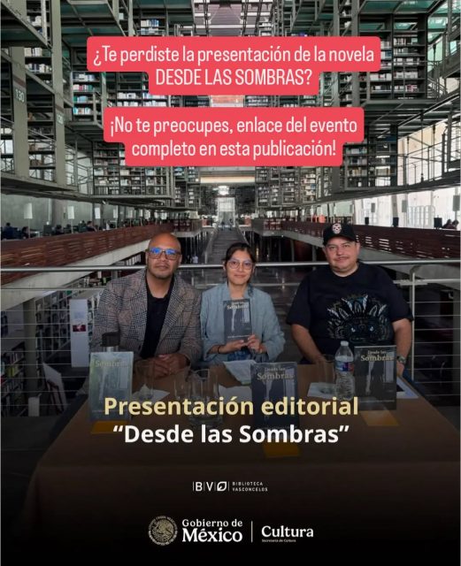 Si te perdiste la presentación de mi novela DESDE LAS SOMBRAS, acá te dejo el link a Youtube donde podrás verla completa.

¡Gracias a @bibliotecavasconcelos por abrirme sus puertas y a @luisgallardo8489 por las palabras que expresó!

Video completo aquí:

https://youtu.be/CylIqGQIR2Y?si=EjVxZ_J3hCLc4pD_

Desde las sombras, disponible en:
www.josemchino.com/tienda

#presentacióndelibro #noveladeterror #agradecimiento #queleer